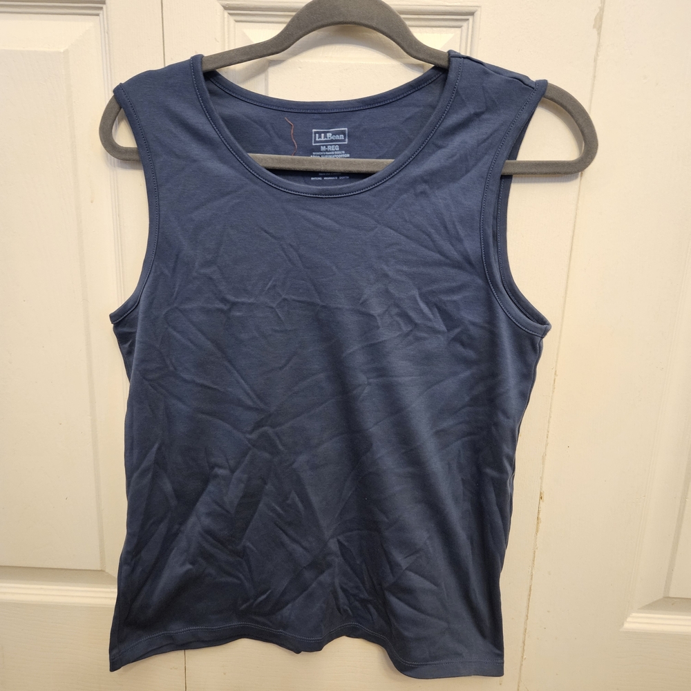 L.L. Bean Navy Blue Scoop Neck Tank Top